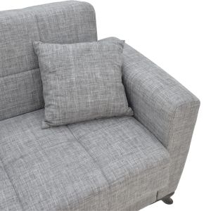Two-seater sofa bed with chest Modesto gray textile 155x85x80cm