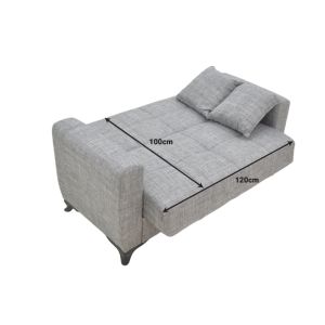 Two-seater sofa bed with chest Modesto black textile 155x85x80cm