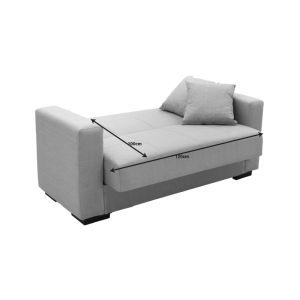 Two-seater sofa bed with chest Vox cream textile 155x85x80cm