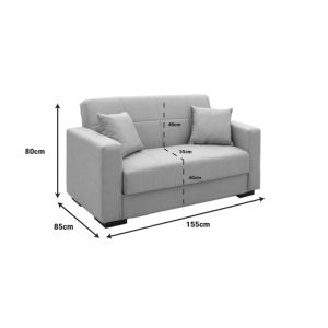 Two-seater sofa bed with chest Vox cream textile 155x85x80cm
