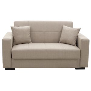 Two-seater sofa bed with chest Vox cream textile 155x85x80cm