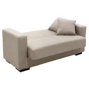 Two-seater sofa bed with chest Vox cream textile 155x85x80cm