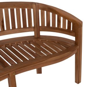 Двуместна пейка Capo Hm9538 от тиково дърво в естествен цвят 121x59x86cm