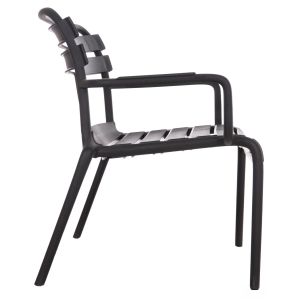 Two-seater polypropylene bench Korver Hm6332.02 black 113x65x76cm.