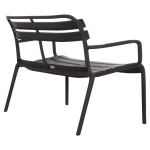 Two-seater polypropylene bench Korver Hm6332.02 black 113x65x76cm.
