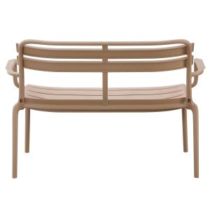 Two-seater polypropylene bench Korver Hm6332.04 cappuccino 113x65x76cm.