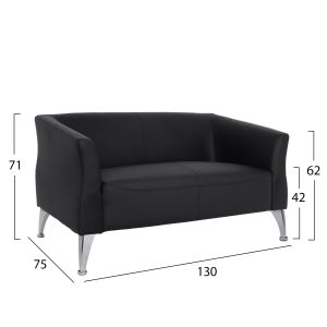 Two-seater sofa Kiana Hm3122,21 black leather