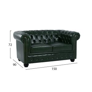 Two-seater sofa T,chesterfield Hm3010,08 Pu Cyprus green