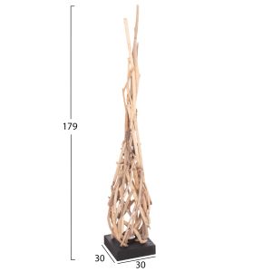 Decorative lantern Flamer Hm4439 Driftwood in natural 30x30x179hcm.