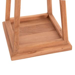 Декоративен настоен фенер за свещи Rami Hm4584 тиково дърво в натурал 25x25x39-67hcm.
