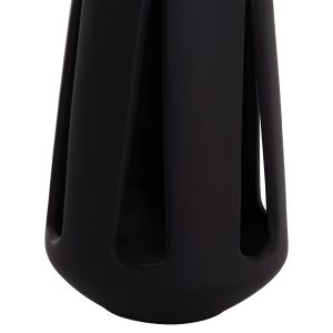 Декоративен настолен фенер Erantyl Hm4696.01l черен фибър цимент и ратанова дръжка Φ17x27hcm