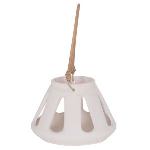 Декоративен настолен фенер Erantyl Hm4696.02s бял фиброцимент и ратанова дръжка Φ25x17hcm