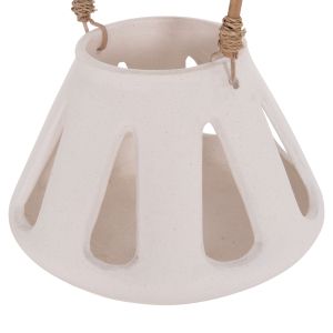 Декоративен настолен фенер Erantyl Hm4696.02s бял фиброцимент и ратанова дръжка Φ25x17hcm