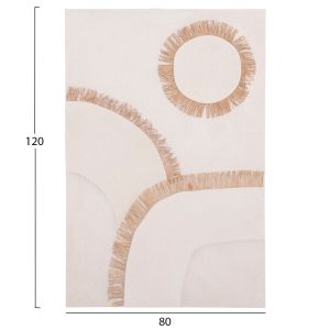 Decorative wall panel rectangle Santorini series Hm4531 Mdf in off-white color-beige decor 80x4.5(thickness)x120hcm.