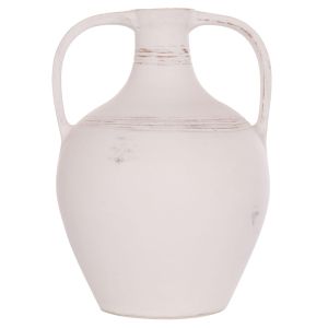 Декоративна ваза (амфора) Feax Hm4676.02s теракота в бяло -- 35x35x48всм.
