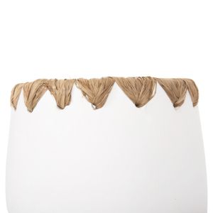 Декоративна ваза Ethno от теракота в бяло с плетен ръб D13x16hcm Hm4369