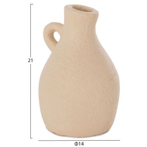 Decorative vase Hm4667.02l terracotta in creamy white - Φ14x21hcm.