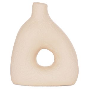 Decorative vase Hm4667.02m terracotta in creamy white - 17x6.5x20hcm.