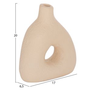 Decorative vase Hm4667.02m terracotta in creamy white - 17x6.5x20hcm.