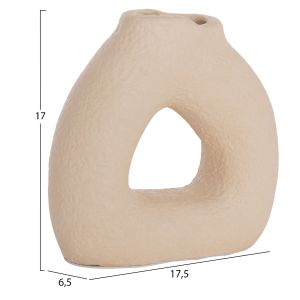 Decorative vase Hm4667.02s terracotta in creamy white - 17.5x6.5x17cm.