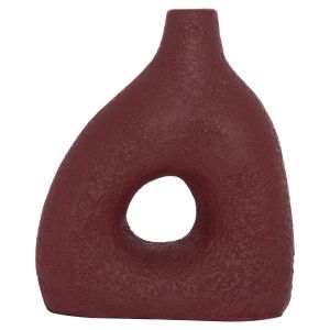 Decorative vase Hm4667.06m terracotta in maroon red - 17x6.5x20hcm.