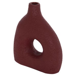 Decorative vase Hm4667.06m terracotta in maroon red - 17x6.5x20hcm.