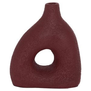 Decorative vase Hm4667.06m terracotta in maroon red - 17x6.5x20hcm.