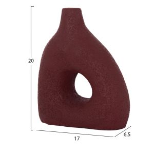 Decorative vase Hm4667.06m terracotta in maroon red - 17x6.5x20hcm.