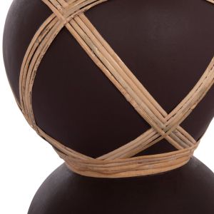 Декоративна ваза Maynard Hm4672.07s фибро цимент в шоколадов цвят -- ратан Φ27.5x50 см.