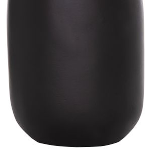 Decorative vase Mibo Hm4688.01m terracotta in black with natural rattan handles Φ16.5x26hcm.