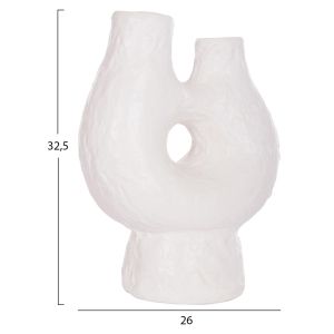 Декоративна ваза Namentis Hm4665.02s теракота в бял цвят -- 26x15x32.5hсм.