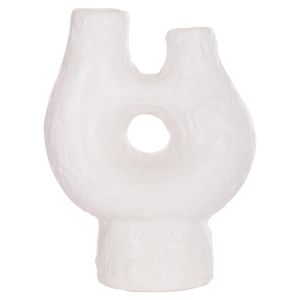 Декоративна ваза Namentis Hm4665.02s теракота в бял цвят -- 26x15x32.5hсм.