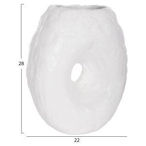 Декоративна ваза Namentis Hm4673.02s теракота в бял цвят - 22x13x28hсм.