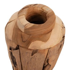 Декоративна ваза Naturally Hm7917 от парчета тиково дърво в натурален цвят D15x30hcm