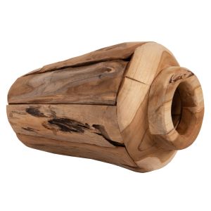 Декоративна ваза Naturally Hm7917 от парчета тиково дърво в натурален цвят D15x30hcm