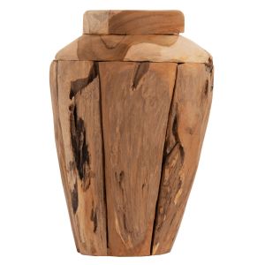 Декоративна ваза Naturally Hm7917 от парчета тиково дърво в натурален цвят D15x30hcm