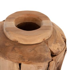 Декоративна ваза Naturally Hm7918 от парчета тиково дърво в натурален цвят D20x40hcm