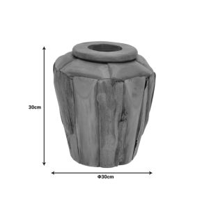 Декоративна ваза Naturally тиково дърво Archean в естествен нюанс D30x30см