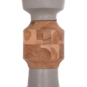 Декоративна ваза Nebula Santorini Hm4661.03 фибро цимент в сиво - тиково дърво Φ60x115hсм.