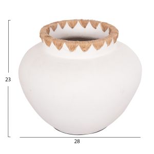 Декоративна ваза Renton(m) Hm4734 теракот в бяло-сламена плитка на раница Φ28x23hcm.