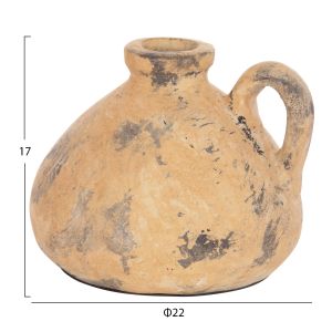 Decorative vase Vermo Hm4394 terracotta in beige matte Φ22x17cm.