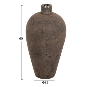 Декоративна ваза за под Zati от теракота в сиво Hm7929 D32x60hcm