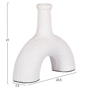Декоративна ваза серия Clayvon Hm4403 теракот в бял цвят 23.5x7.5x21hcm.
