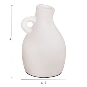 Декоративна ваза серия Clayvon Hm4405 теракот в бял цвят Φ13x21hcm.