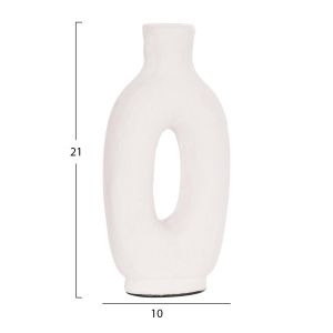 Декоративна ваза серия Clayvon Hm4409 теракота в бял цвят 10x5x21всм.