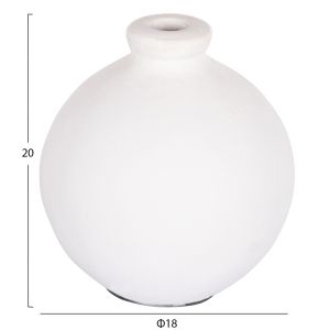Декоративна ваза серия Clayvon Hm4410 теракот в бял цвят 18x18x20hcm.