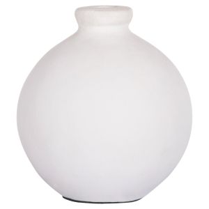 Декоративна ваза серия Clayvon Hm4410 теракот в бял цвят 18x18x20hcm.