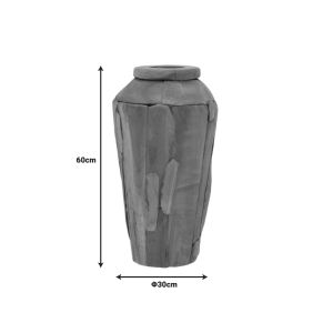 Декоративна ваза тиково дърво Archean в естествен цвят D30x60см