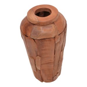 Декоративна ваза тиково дърво Archean в естествен цвят D30x80см