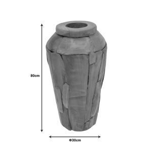 Декоративна ваза тиково дърво Archean в естествен цвят D30x80см